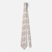 Pastel Peony & Butterfly Flower Pattern Stropdas (Voorkant)