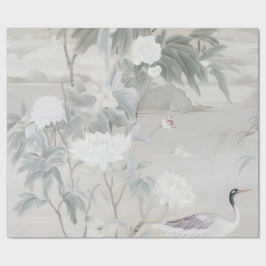 Pastel Peony Chinoiserie Cadeaupapier (Vlak)