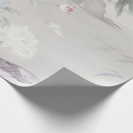 Pastel Peony Chinoiserie Cadeaupapier (Hoek)