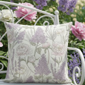 Pastel Peony Lavender Lilacs Kussen