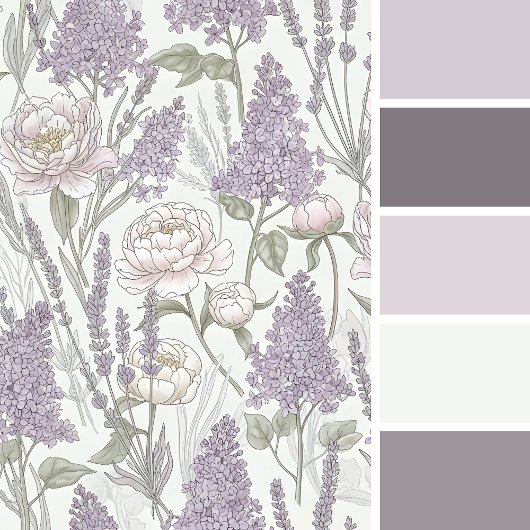 Pastel Peony Lavender Lilacs Kussen