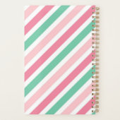 Pastel pepermunt Snoep strepen zomer Planner (Achterkant)
