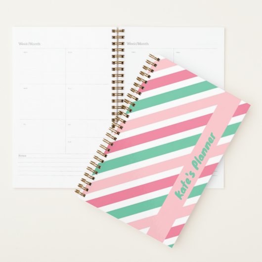Pastel pepermunt Snoep strepen zomer Planner (Display)