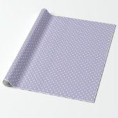 Pastel Periwinkle en Witte Kleine Stippen Cadeaupapier (Uitgerold)
