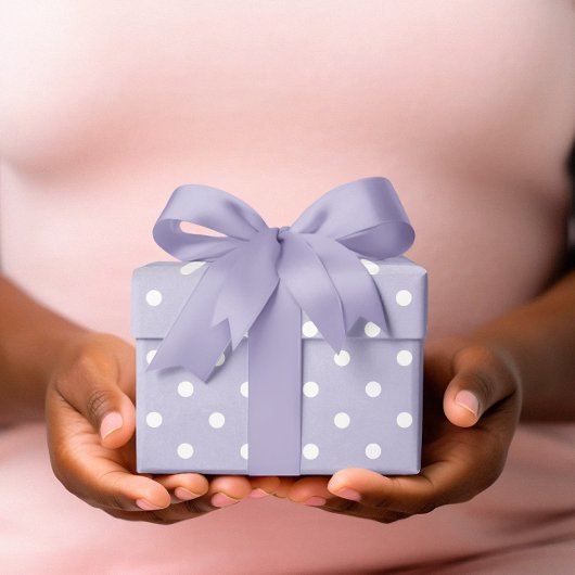Pastel Periwinkle en Witte Kleine Stippen Cadeaupapier