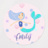 Pastel Periwinkle Mermaid Princess Seashells Pearl Labels (Design 2)