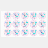 Pastel Periwinkle Mermaid Princess Seashells Pearl Labels (Vel)