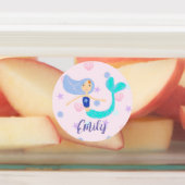 Pastel Periwinkle Mermaid Princess Seashells Pearl Labels (Aangebracht)