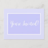 Pastel Periwinkle Paars Uitnodiging Briefkaart (Voorkant)