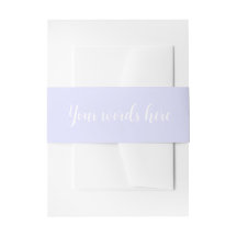 Pastel Periwinkle Paarse Invitation Belly Bands