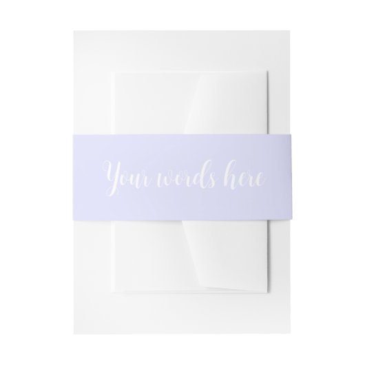Pastel Periwinkle Paarse Invitation Belly Bands Uitnodigingen Wikkel (Voorkant Voorbeeld)