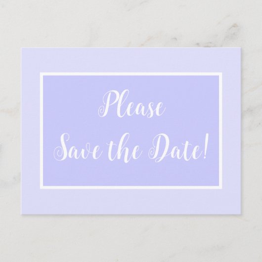 Pastel Periwinkle Save the Date Briefkaart (Voorkant)