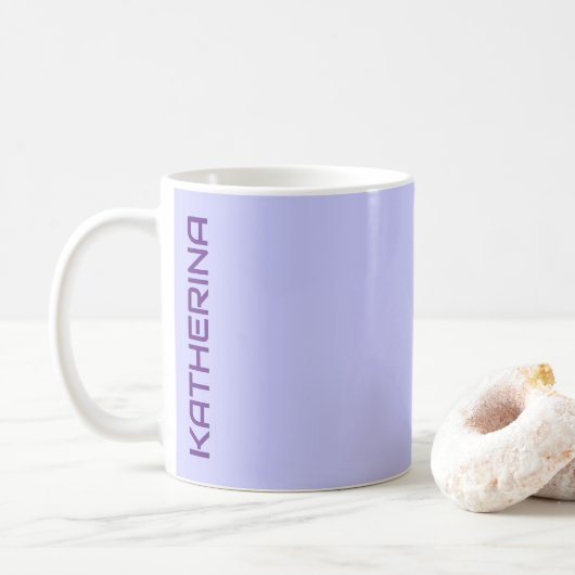 Pastel Periwinkle Solid Color Gepersonaliseerd Koffiemok (Met donut)