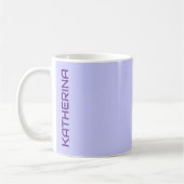 Pastel Periwinkle Solid Color Gepersonaliseerd Koffiemok (Links)