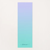 Pastel Periwinkle Turquoise Ombre Script Naam Yogamat (Voorkant)