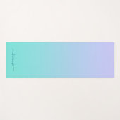 Pastel Periwinkle Turquoise Ombre Script Naam Yogamat (Voorkant (horizontaal))