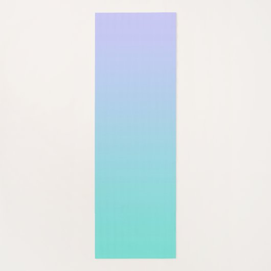 Pastel Periwinkle Turquoise Ombre Script Name Yogamat (Achterkant)