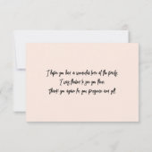 Pastel Perzik Bloemige Paarse Vijfbladige Wilde Ro Bedankkaart (Achterkant)