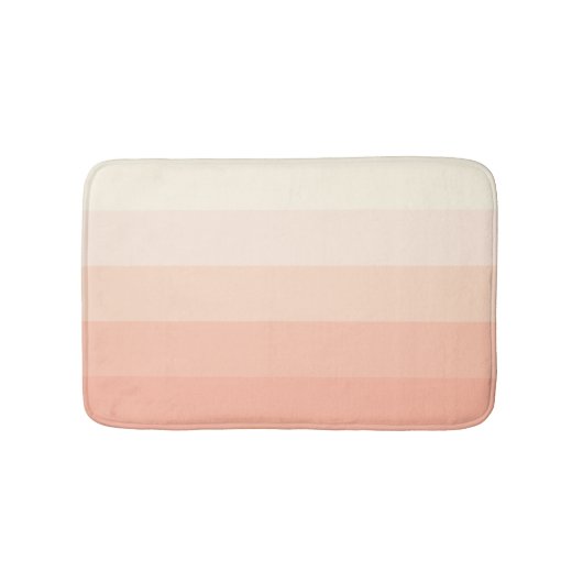 Pastel Perzik Blush Sinaasappel Stripes Patroon Badmat (Voorkant)
