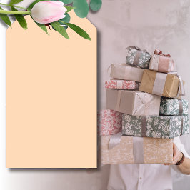 Pastel Perzik Effen Kleur | Klassiek | Elegant Cadeaulabel