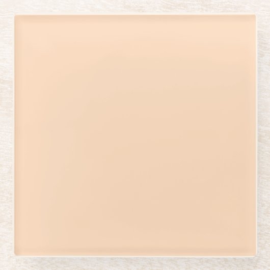Pastel Perzik Effen Kleur | Klassiek | Elegant Glazen Onderzetter (Voorkant)