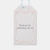 Pastel Perzik en Crème Geometrisch Cadeaulabel (Achterkant)