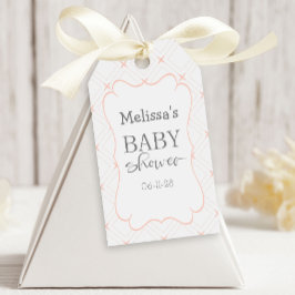 Pastel Perzik en Crème Geometrisch Cadeaulabel