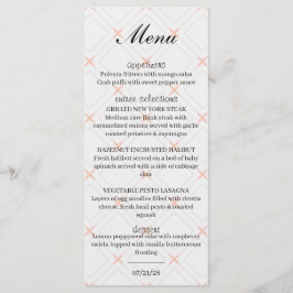 Pastel Perzik en Crème Geometrisch Menu