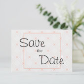 Pastel Perzik en Crème Geometrisch Save The Date (Staand voorkant)