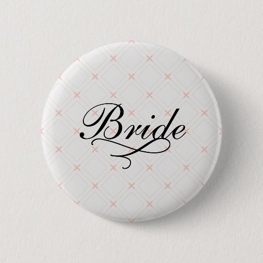 Pastel Perzik en Crème Geometrische Bruid Ronde Button 5,7 Cm (Voorkant)