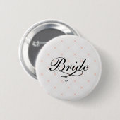 Pastel Perzik en Crème Geometrische Bruid Ronde Button 5,7 Cm (Voorkant /achterkant)
