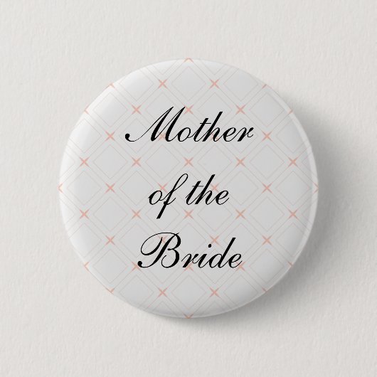 Pastel Perzik en Crème Moeder van de Bruid Ronde Button 5,7 Cm (Voorkant)