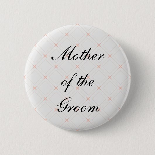 Pastel Perzik en Crème Moeder van de Bruidegom Ronde Button 5,7 Cm (Voorkant)