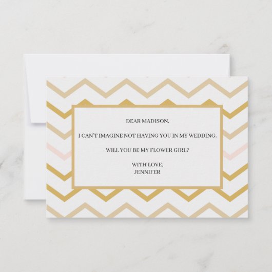 Pastel Perzik en Goud Wil Je Mijn Bloemenmeisje Zi (Achterkant)