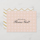 Pastel Perzik en Goud Wil Je Mijn Bloemenmeisje Zi (Voorkant / Achterkant)