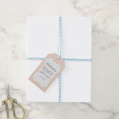 Pastel Perzik en Gouden Geometrisch Cadeaulabel (Met Touw)