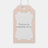 Pastel Perzik en Gouden Geometrisch Cadeaulabel (Achterkant)