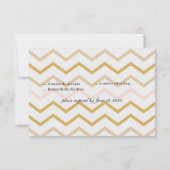 Pastel Perzik en Gouden Geometrisch RSVP Kaartje (Achterkant)