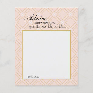 Pastel Perzik en Gouden Geometrische Advieskaart