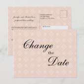 Pastel Perzik en Gouden Geometrische Wijzig de Dat Briefkaart (Voorkant / Achterkant)