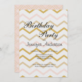 Pastel Perzik en Gouden Zig Zag (Voorkant / Achterkant)