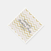 Pastel Perzik en Gouden Zig Zag Servet (Hoek)