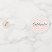 Pastel Perzik en Grijs Zig Zag Confetti (Achterkanten)
