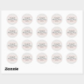 Pastel Perzik en Grijs Zig Zag Ronde Sticker (Vel)