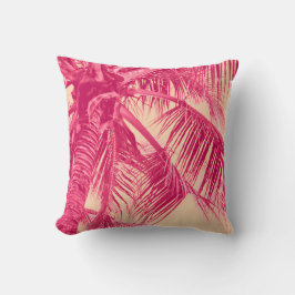 Pastel Perzik en Roze Girly Palm Trees Kussen