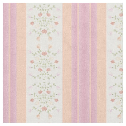 Pastel Perzik en Roze Streep Stof (Close Up)