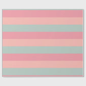 Pastel Perzik En Teal Kleurtinten Cute Sjabloon Cadeaupapier (Vlak)