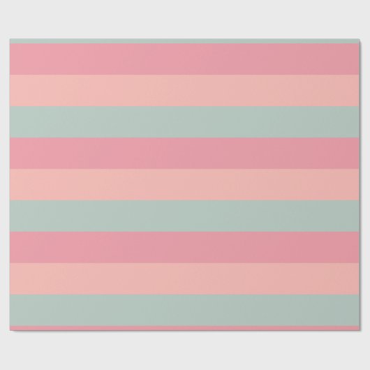 Pastel Perzik En Teal Kleurtinten Cute Sjabloon Cadeaupapier (Vlak)