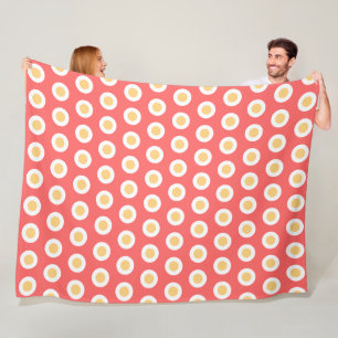 Pastel Perzik Geometrisch Witte Stippen Fleece Deken
