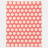 Pastel Perzik Geometrisch Witte Stippen  Fleece Deken (Voorkant)
